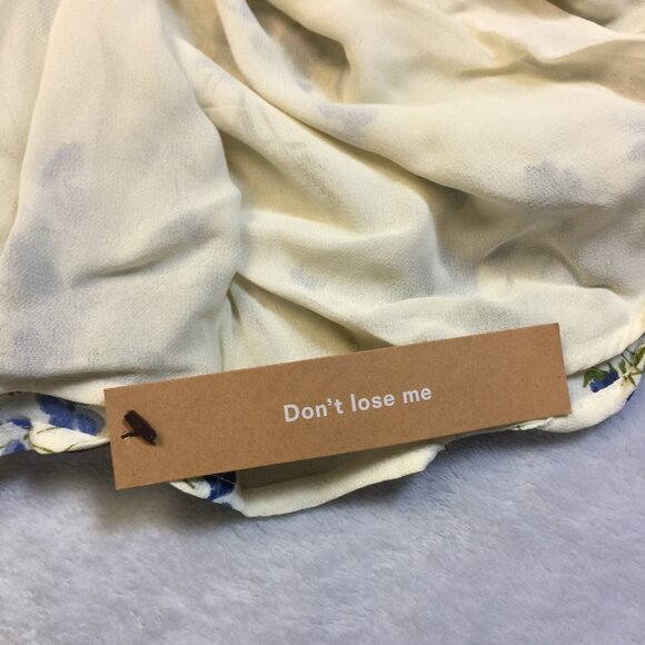 New! Reformation Niara Mini Dress Sz 12 Womans Ivory Clarita Blue Floral Print - Picture 11 of 15